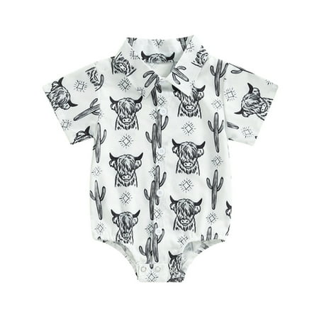 

JDEFEG Boy 12 Months Boys Girls Short Sleeve Cartoon Cow Prints Romper Bodysuits Clothes 6 Short Pajamas for Teens Girls Pajama Sets White 100