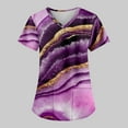 thumbnail image 4 of EHTMSAK Nurse Top with Pocket Floral Womens Top with Pockets Floral Patchwork Printed Short Sleeve V-Neck Blouse Purple 3X, 4 of 7