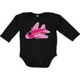 thumbnail image 3 of Inktastic Girls Pink Airplane Pilot Girls Long Sleeve Baby Bodysuit, 3 of 5