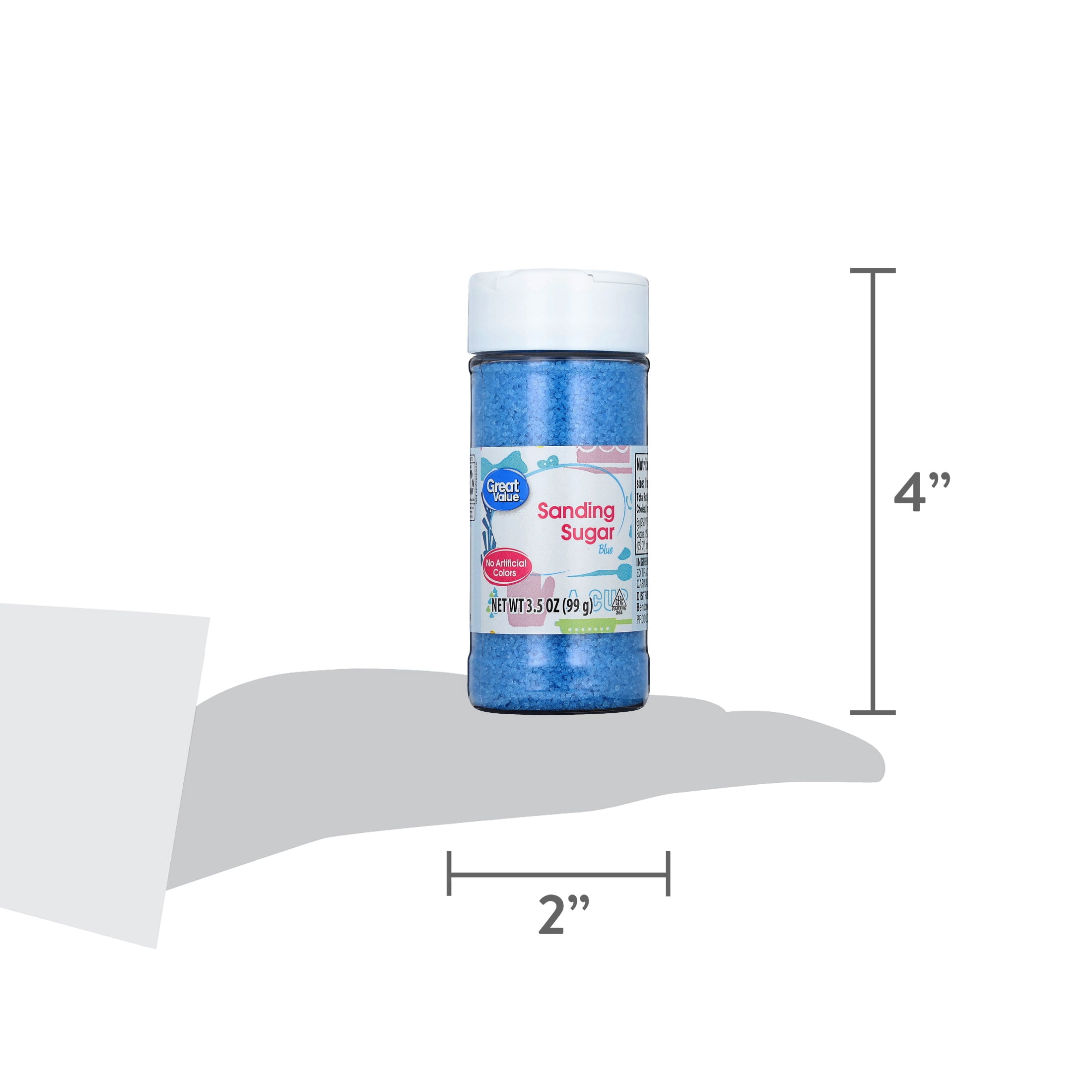 Great Value Sanding Sugar, Blue, 3.5 oz