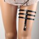 thumbnail image 2 of Liga de pierna con clips antideslizantes, arnés elástico punk para muslo y pierna para mujer Negro, 2 of 9
