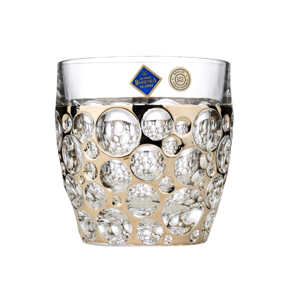 Crystalex JS35519 10 Oz Crystal Lisboa DOF Glasses with Platinum Web, Set of 6