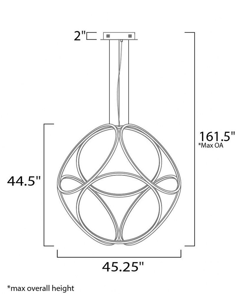 ET2 Lighting - Form-97W 1 LED X--Large Pendant-45.25 Inches wide by 44.5 inches - image 2 of 3