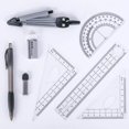 thumbnail image 2 of Kit de geometría matemática Kit de geometría matemática 8 piezas Herramientas de geometría Compás Regla Juego Escuadra Transportadores geométricos Lápices mecánicos Borrador En ele, 2 of 2