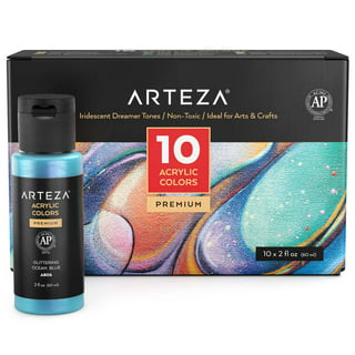 Arteza Winter Acrylic Pouring Paint and Tool Art Set, 30 Pieces