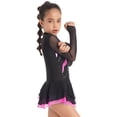 thumbnail image 3 of ZDHoor Kids Girls Shiny Rhinestone Mesh Tutu Figure Skating Dress,Sizes 6-16 Hot Pink 8, 3 of 7