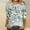 01#Navy, variant on Printed Loose 3/4 Sleeves Round Neck Casual Blouses & Tops Women's