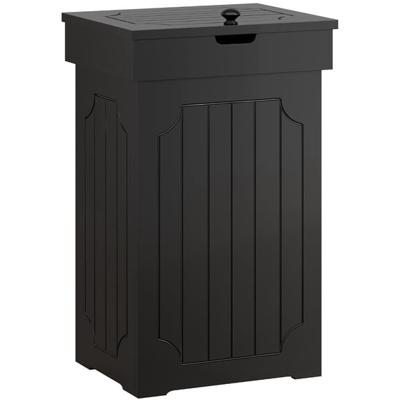 Trash Can Cabinet, 13 Gallon Kitchen Garbage Can, Wood Recycling Trash Bin, Freestanding Dog Proof Trash Can, Farmhouse Trash Cabinet with Lid for Home Kitchen Bathroom