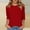 Red, variant on Hrsba Womens Long Sleeve Tops,Plus Size Casual Tops for Women's Solid Color Round Neck Three Quarter Sleeve 3/4 Sleeve T-shirt Loose Top Quarter Sleeve Round Neck Top/shirt