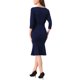 thumbnail image 3 of Vestido Midi Elegante de Trabajo con Cuello Barco y Manga Corta Plisado para Mujeres INSPIRE CHIC XL Azul Oscuro, 3 of 5