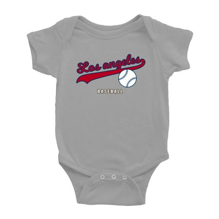 

Cute Los Angeles Baby Bodysuits Baseball Fan Baby Jersey Clothes for Boys Girls (Gray 0-3 Months)