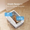 thumbnail image 5 of Stainless Steel Litter Box with Lid, Extra Large Cat Litter Box, XL Large Metal Litter Box for Big Cats with High Sided, White (Non-Sticky, Easy to Clean, Anti-Urine Leakage), 5 of 11