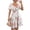 Pink, variant on HAJWOH Summer Dresses for Women Vacation Smocked Square Neck Floral Mini Dress Short Sleeve Ruffle Peasant Sundress