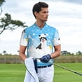 thumbnail image 2 of Kdxio Collie in Bathtub Print Men's Short Sleeve Polo Shirt,Midweight Men's Shirt, 2 of 6