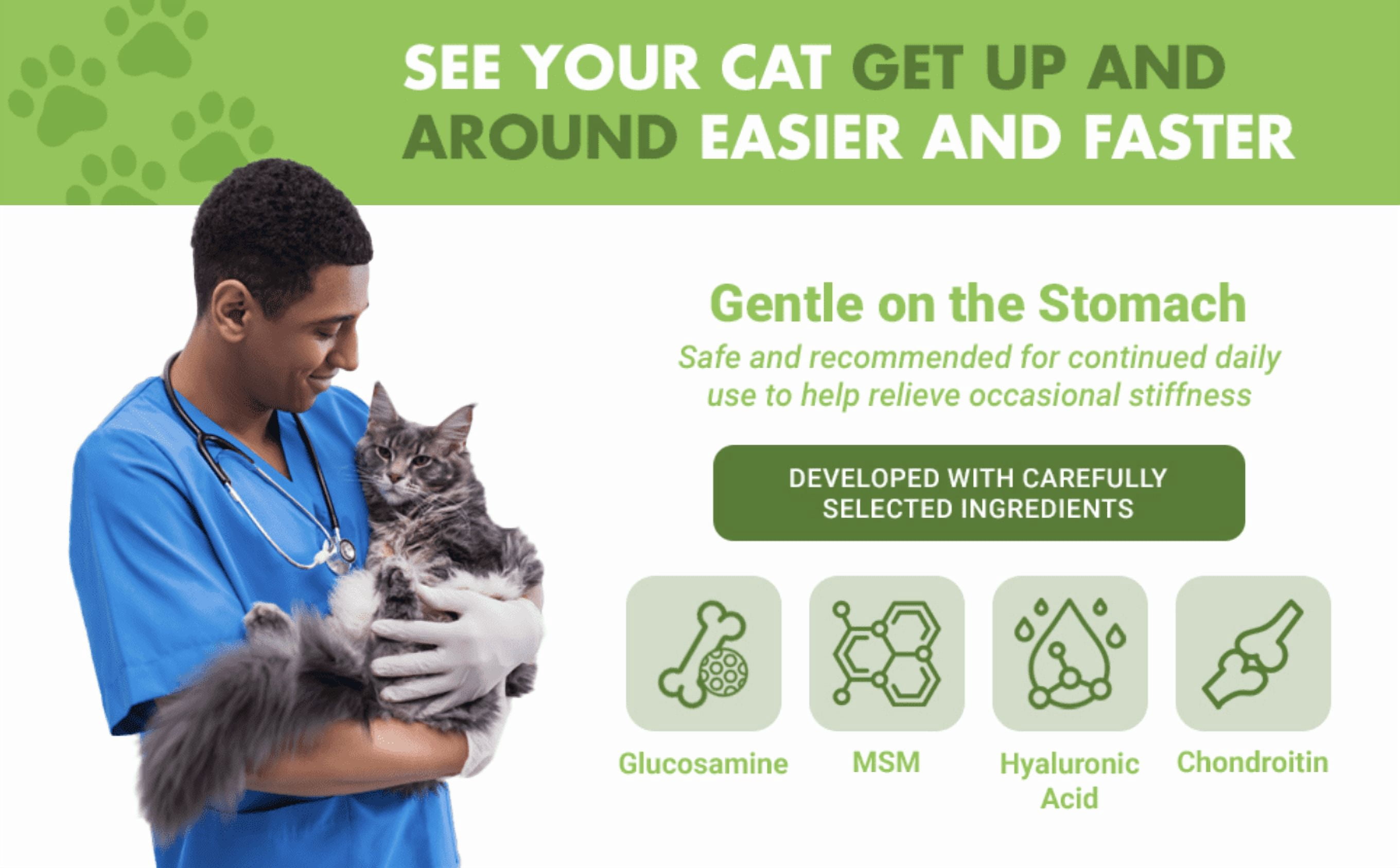 Liquid-Vet Hip & Joint Support Supplement for Cats with Glucosamine, Seafood, 8 oz.