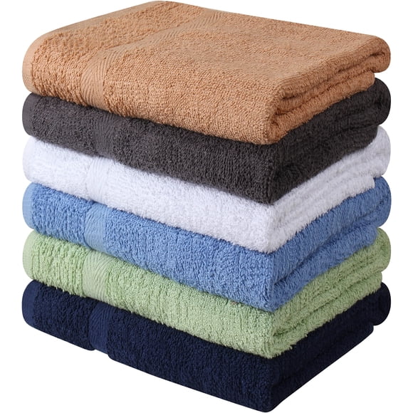 Juego de toallas de baño T&L Towel and Linen Mart, 100% algodón, paquete de 6