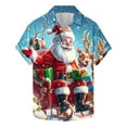thumbnail image 2 of Men's Christmas Hawaiian Shirt with Santa and Beer Print Button Down Short Sleeve Aloha Top for Holiday Parties Festive Casual Wear, 2 of 5