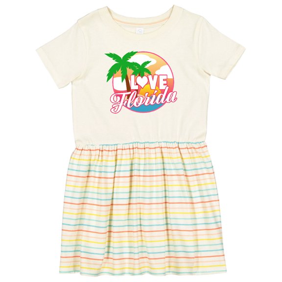 Inktastic I Love Florida with Ocean and Palm Trees Girls Toddler Dress