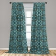 thumbnail image 5 of Ambesonne Ethnic Curtains, Aqua Color Palette Hippie, Pair of 28"x84", Multicolor, 5 of 5