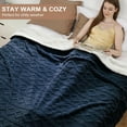 thumbnail image 3 of Heated Throw Blanket – Thick Tufted Sherpa Electric Blanket with 10 Heat Levels & 10 Timer Settings, Fast Heating, ETL Certified, Machine Washable, Cozy Winter Warmth (Navy Blue, 72"x84"), 3 of 9
