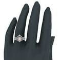 thumbnail image 2 of Wedding Ring Set for Women Pear Cut Pink Morganite Halo Diamond Ring 14K White Gold (I,I1), 2 of 5