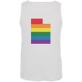 thumbnail image 1 of Utah LGBT Gay Pride Rainbow White Adult Tank Top, 1 of 1