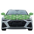 thumbnail image 2 of Yuyamidu Cute Dog Car Hood Cover Green Leaf Auto Rearview Protection Cover 3 Pack Vehicle Front Hood Covers for Car Side Mirror Covers St. Patrick's Day Auto Exterior Accessory, 2 of 7