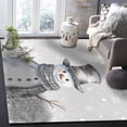 thumbnail image 6 of Merry Christmas Area Rug 5x7ft Grey Snowman and Whinter Snowflake Non-Slip Washable Square Rugs Soft Felt Indoor Floor Mat for Bedroom Kitchen Living Room Bathroom, 6 of 8