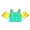 1-Yellow Green Fish, variant on Gogokids Children's Adjustable Life Jacket, Red Dinosaur, 2-6 Years