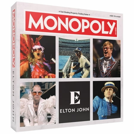 Monopoly: Elton John, Play as Iconic Headgear, Star Glasses & More, Collect Legendary Career Moments Like Knighthood & Farewell Tour, Officially Licensed Elton John Board Game