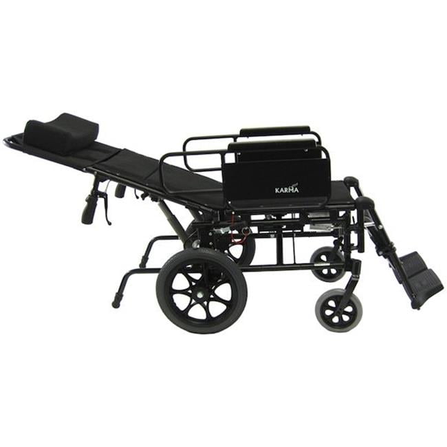 KM5000 16 in. seat Lightweight Reclining Transport Wheelchair with