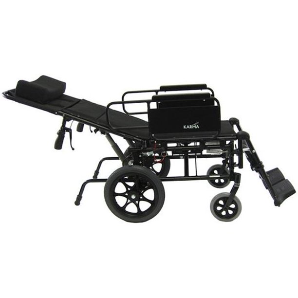 KM5000 16 in. seat Lightweight Reclining Transport Wheelchair with