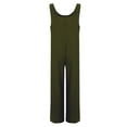 thumbnail image 5 of GILIGEGE Women's Casual Loose Overalls Jumpsuits One Piece Sleeveless Wide Leg Long Pant Rompers with Pockets Wide Leg Palazzo Pants Tank Jumpsuit Button Down Loose Bib Overalls Summer Linen Jumpsuit, 5 of 5