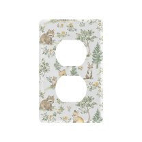 Yayeee Duplex Wall Plate 1-Gang 4.5"x2.7" Home Receptacle Light Switch Decorative Outlet Cover, Watercolor Forest Pattern