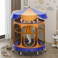 thumbnail image 3 of Gymax 64'' Kids Trampoline w/ Detachable Canopy Safety Enclosure Net Foam Handle Orange, 3 of 10