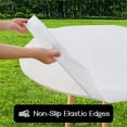 thumbnail image 4 of Triani 1Pcs Round Table Cloth Elastic Waterproof Oil Proof Table Cloth Fits Round Tables up to 36" -44" Diameter for Outdoor Picnic Dinner(Beige), 4 of 7