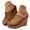 Brown, variant on Slip on Wedge Sandals for Women Wooden Heel Dress Shoes Open Toe High Top Casual Slides Ladies Outdoor Vacation Shoe Size 9.5 Brown