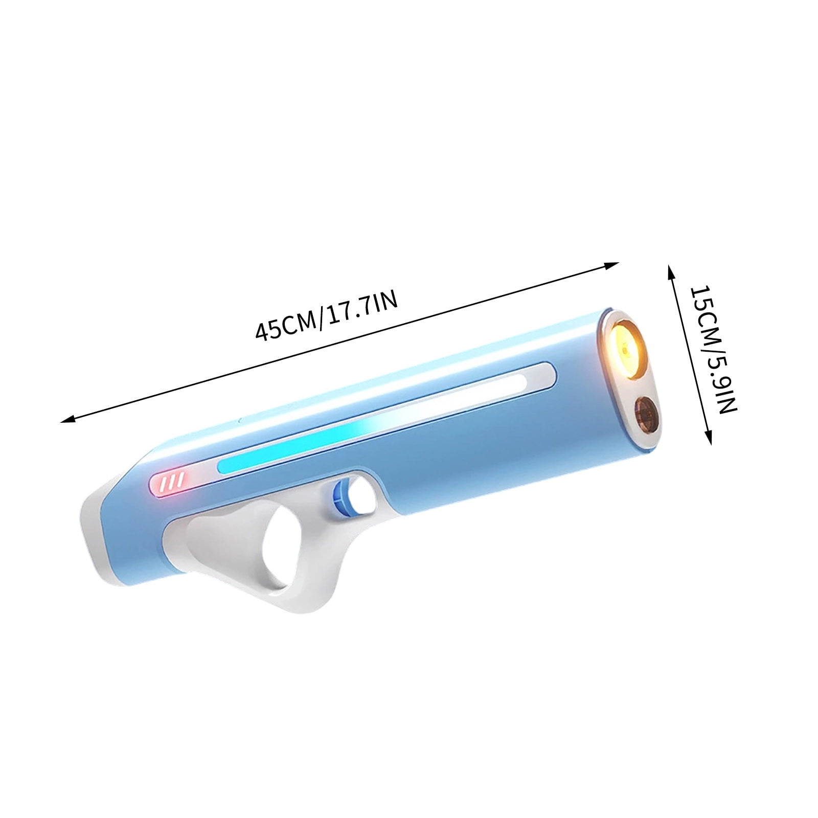 Automatic Water Gun with LED Lights, USB Rechargeable Long Range for Pool Beach,Blue