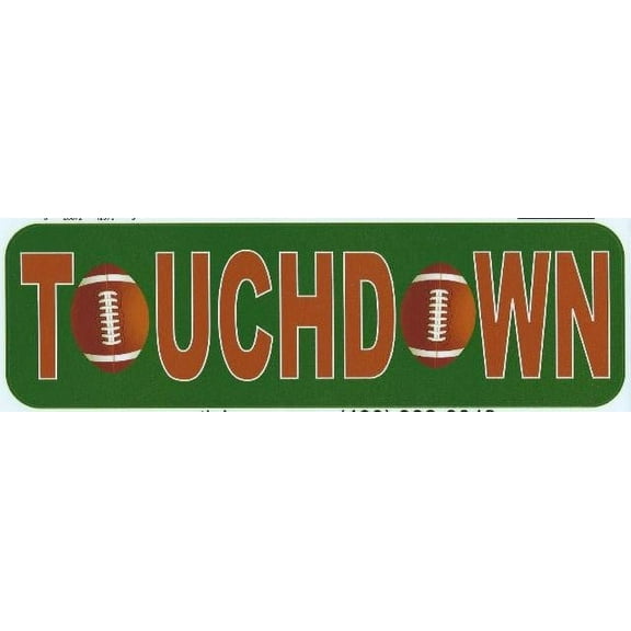 10in x 3in Touchdown Football Bumper Sticker Window Decal Stickers Vinyl Car Decals