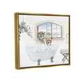 thumbnail image 3 of Stupell Cheetah Duo Bathtub Bathroom Scene Animals & Insects Painting Gold Floater Framed Art Print Wall Art, 3 of 6