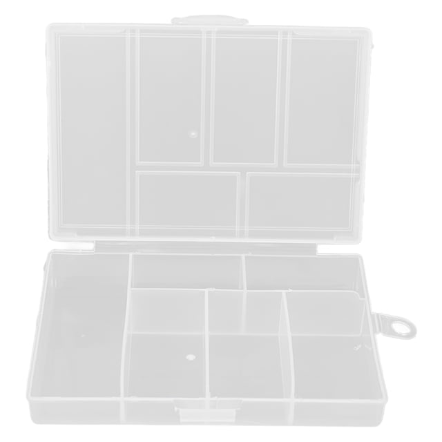Contenedor de almacenamiento de rejillas BuyWeek Organizador transparente de 6 rejillas Caja de almacenamiento para manualidades DIY