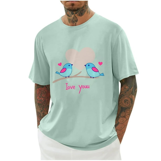 Camisas de Manga Larga para Hombres Imprimir Casual Cuello Redondo Blusa de Manga Corta, Camisas de Lino para Hombres