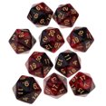 thumbnail image 2 of Juego de dados poliédricos acrílicos de colores D20, dados de 20 caras, juego de dados DND de remolino de dos colores para D & D TRPG, juego de mesa, 10 piezas por juego, 2 of 4