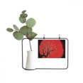 thumbnail image 1 of Japan Culture Red White Sakura Art Pattern Metal Picture Frame Cerac Vase Decor, 1 of 2