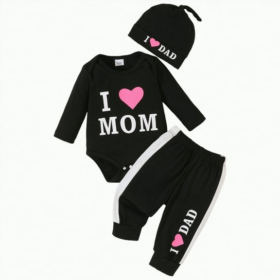 Gvdentm Baby Girl Clothes 0-3 Months Baby Fall Outfits for Girl Boy Long Sleeve Hoodie Top and Long Sweatpants Set Toddler Sweatsuit(Black,12-18 Months)