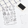 thumbnail image 4 of 1 hoja de sellos transparentes de silicona con diseño de vacaciones de verano, conchas de isla encantadora, playa y coco; sello de silicona transparente con diseño de castillo y cangrejo., 4 of 8