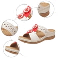 thumbnail image 5 of Dakaela Women Orthotic Slides Comfortable Walking Sandals Arch Support Bohemian Summer Shoes Red 6, 5 of 7