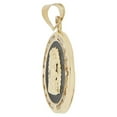 thumbnail image 2 of 14k Yellow Gold, Black Enamel Resin Virgin Nary Oval Religious Pendant Medal Created CZ 13mm NO Necklace, 2 of 9