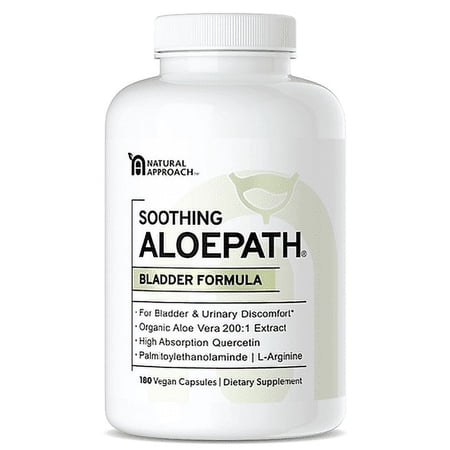 Support Bladder Health & Urinary Tract | Organic Freeze-Dried Aloe Vera 200x Extract | Vegan Bladder Supplement for Women & Men | Palmitoylethanolamide, Quercetin, L-Arginine | 180 Capsules