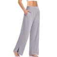 thumbnail image 2 of Valcatch Wide Leg Pants Woman Yoga Pants with Pockets Stretch Loose High Waist Casual Sweatpants Light Grey XXL, 2 of 5